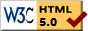 valid HTML5 by W3C